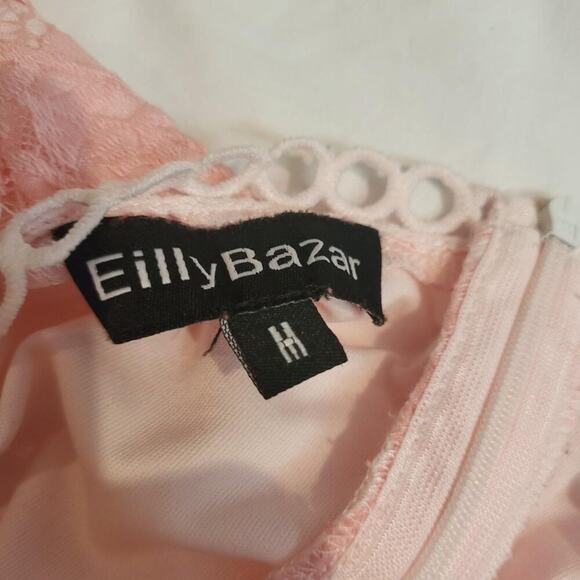 Lace cocktail Dress With Bell Sleeves Size M Coquette Feminine Romantic Boho - Picture 6 of 7